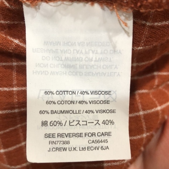 Madewell Veranda Bell Sleeve Windowpane Shirt Size Small Burnt Orange - Picture 6 of 9